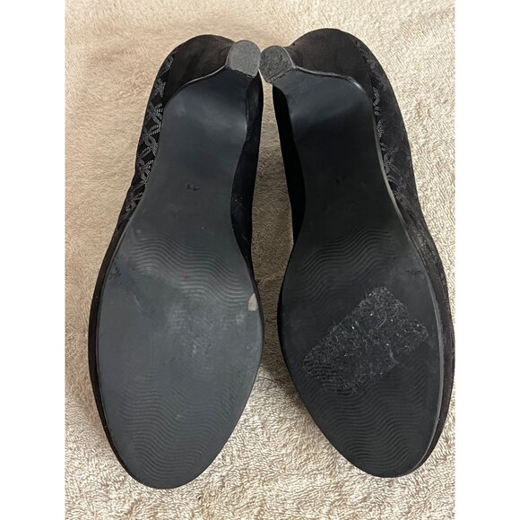 Marco Tozzi Black Patterned 4in High Heel Pumps Size 41 US 9.5 - Picture 5 of 16